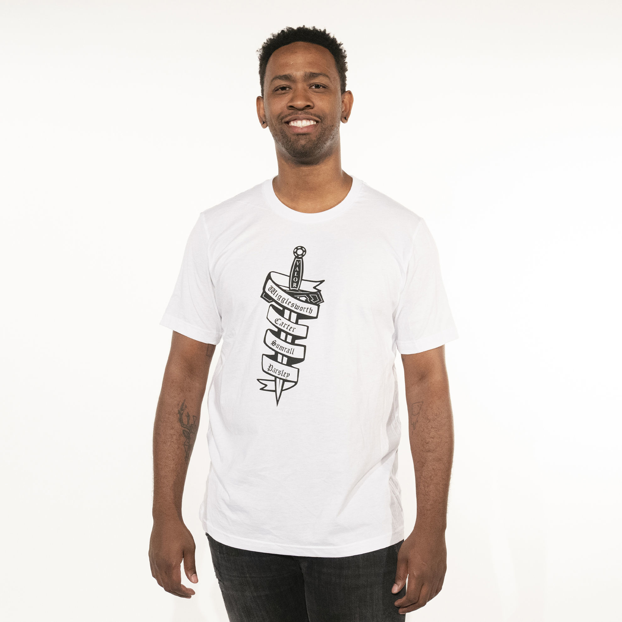 Valor Legacy Sword T-Shirt (White) - City Harvest Network Online Store